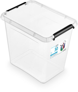 POJEMNIK PLASTIKOWY 30L POKRYWA UCHWYTY PODEŁKO ORGANIZER NA ZABAWKI I INNE