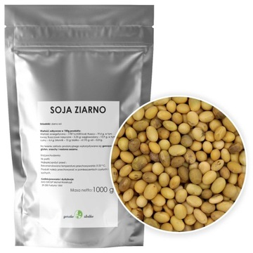 SOJA ZIARNO wysoka zawartość białka 1kg