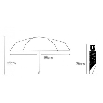 Parasol damski parasolka składana AUTOMAT czarny listki złote śr. 95cm