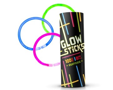 Bransoletki fluorescencyjne 100szt OPASKI ŚWIECĄCE
