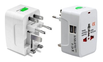 PRZEJŚCIÓWKA USA UK EU ŚWIAT ADAPTER GNIAZDKA UNIWERSALNY Z GNIAZDAMI USB
