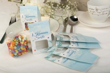 Спасибо гостям ПРИЧАЩЕНИЕ в коробочке, натуральные капли сахара