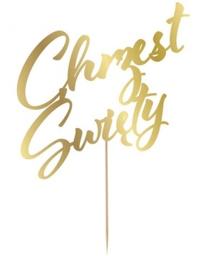 TOPPER DEKORACJA NA TORT CHRZEST ŚWIĘTY 17x20 cm