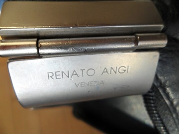 Renato Angi Venezia-mała czarna torebka -kuferek/skóra,vintage