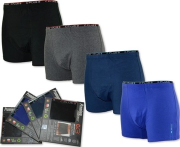 Zestaw 4 bokserek męskich C+3 - Komfort, Luźna guma, 4 kolory 4XL