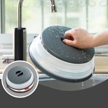 Складная крышка для микроволновой печи, не содержащая BPA, с 2 крючками, 26,5 см.