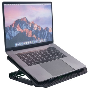 ОХЛАЖДАЮЩАЯ ПОДСТАВКА ДЛЯ НОУТБУКА 12-17 ЧЕРНАЯ РЕГУЛИРУЕМАЯ ПОДСТАВКА С СВЕТОДИОДОМ С USB