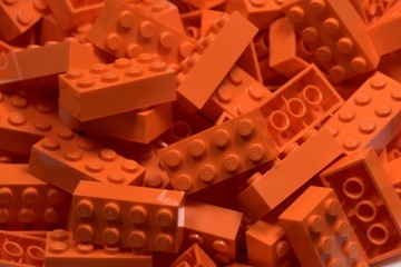 Lego pomarańczowy klocek 2x4 3001 10szt