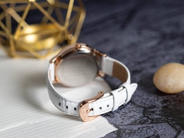 ЧАСЫ-АВИАТОР ЖЕНСКИЕ AVW8636L14 БЕЛЫЕ НА РЕМЕШКЕ WORLD MAP DATA CASUAL