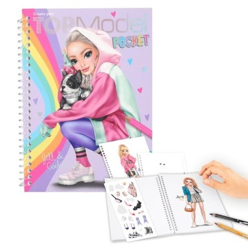Notes notesik z naklejkami do projektowania ubrań mody 120 str. - TopModel