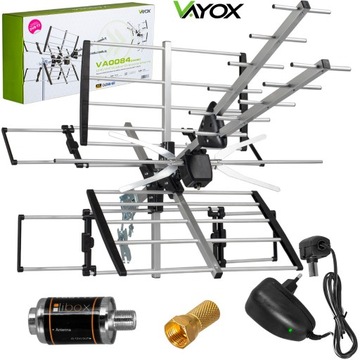 ANTENA DVB-T2 DO TV NAZIEMNEJ KIERUNKOWA WZMACNIACZ 4K MUX8 COMBO LTE VAYOX