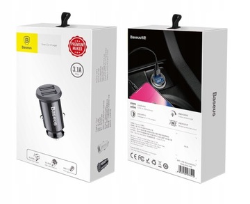 БЫСТРОЕ АВТОМОБИЛЬНОЕ ЗАРЯДНОЕ УСТРОЙСТВО BASEUS MINI МОЩНОЕ БЫСТРОЕ АВТОМОБИЛЬНОЕ ЗАРЯДНОЕ УСТРОЙСТВО 2x USB 3.1A, светодиод