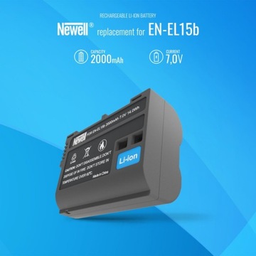 Комплект из 2 аккумуляторов и 1 зарядного устройства Newell — EN-EL15b