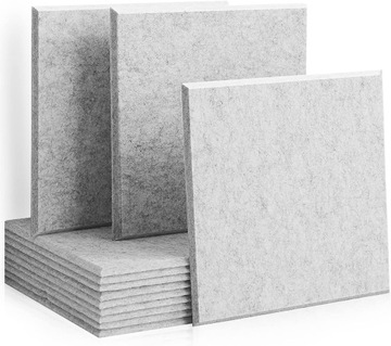 PANELE AKUSTYCZNE JASNO-SZARE 30X30X1 CM 12SZT PREMIUM