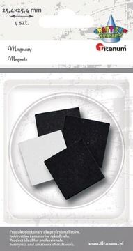 Magnesy samoprzylene kwadratowe25,4x25,4mm 4szt