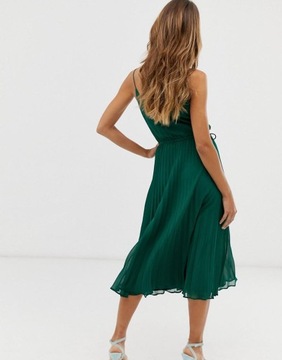 Asos Design MIDI PLISOWANA SUKIENKA NA RAMIĄCZKACH NH8 ykh M