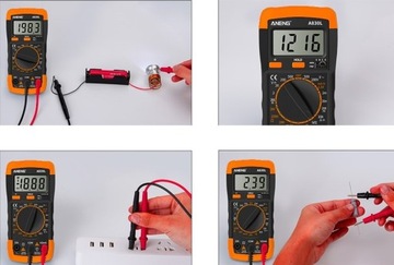 Цифровой мультиметр Aneng A830L, измеритель сопротивления току и напряжению с ЖК-дисплеем