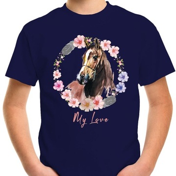T-SHIRT KOSZULKA DLA DZIECKA KONIE 164 SUPER JAKOŚĆ