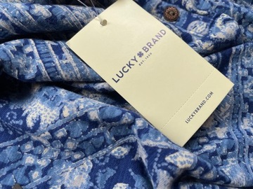 Wzorzysta bluzka damska niebieska bawełna modal LUCKY BRAND r. S