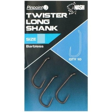 HAKI KARPIOWE NASH TWISTER LONG SHANK 6 BARBLESS