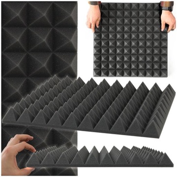 MATY WYGŁUSZAJĄCE PIANKI AKUSTYCZNE PIRAMIDKI 5050 stożek panel ścienny 5cm