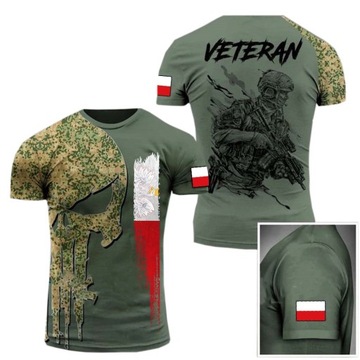 T-SHIRT MĘSKI KOSZULKA 3D VETERAN POLSKA M