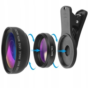 Obiektyw APEXEL ZESTAW MACRO SOCZEWKA NA SMARTFON WIDE
