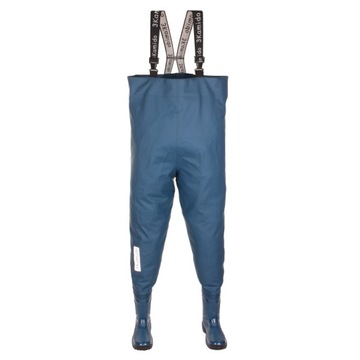 SPODNIOBUTY Wodery młodzieżowe 3Kamido, spodnie z kaloszami denim blue r 41