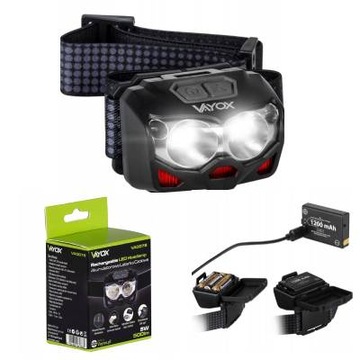 LATARKA CZOŁOWA LED LAMPA CZOŁÓWKA VAYOX 500LM USB-C PRO MOCNA AKUMULATOR