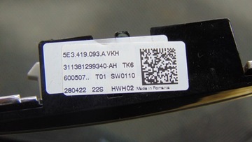 Skoda OE przyciski kierownicy 5E3919719