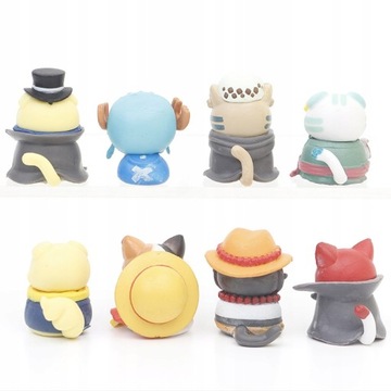 Японское аниме 8 шт./компл. One Piece Cat Cos Tony