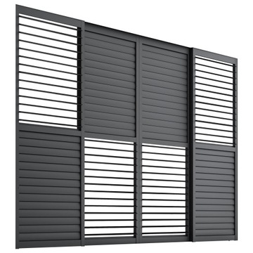 Раздвижная глухая стеновая панель для перголы Kea - серая 370см (KEA 4м)