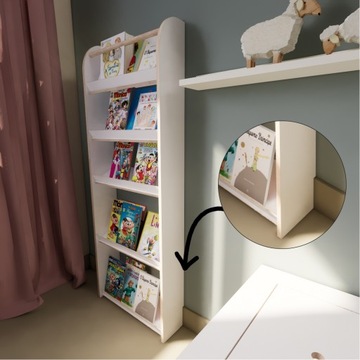 Полка книжная, детский книжный шкаф, скандинавский стиль.