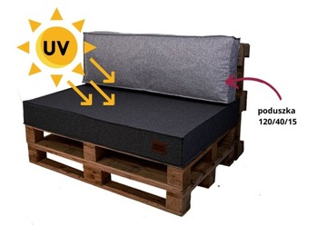 Poducha oparcie na sofę, paletę, kanapę 120x40x15 tkanina z filtrem UV