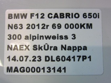 BMW 6 F12 F13 DVEŘE LEVÉ ALPINWEISS 300 7228569