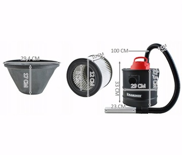 ПЫЛЕСОС ДЛЯ КАМИНА НАБОР ДЛЯ ВЫДУВКИ ЗОЛА 1200ВТ 18Л + ДЕРЕВЯННЫЙ МЕШОК