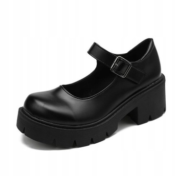 Buty na grubym obcasie Mary Jane na 3938