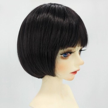 1 sztuka peruka dla lalek DIY 1/6 Black Peruka