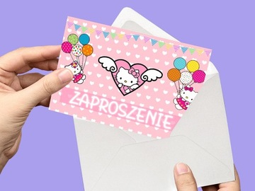 ПРИГЛАШЕНИЕ HELLO KITTY НА ДЕНЬ РОЖДЕНИЯ РЕБЕНКА + БЕСПЛАТНЫЙ КОНВЕРТ