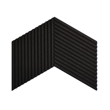 Designerski CZARNY panel korkowy 3D STRIPE
