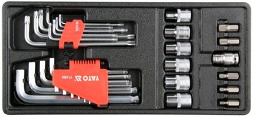 WKŁAD DO SZUFLADY KLUCZE HEX, TORX, NASADKI 31CZ. YT-55451