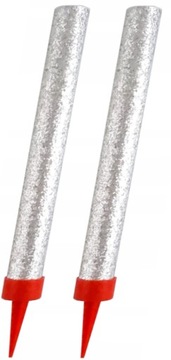 СЕРЕБРЯНАЯ РЕЛЬСОВАЯ СВЕЧА НА ТОРТ РОЖДЕНИЯ ТОРТ ФОНТАН 2 шт.