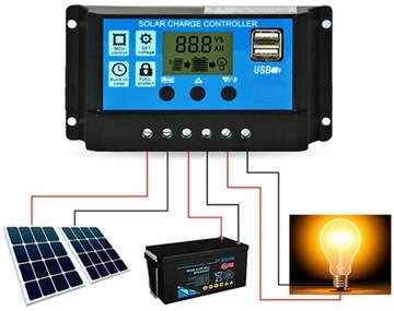 Контроллер зарядки солнечной панели ШИМ 12-24В