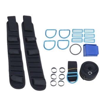 Dir Backplate Комплект ремня для дайвинга с пряжкой Ремешок с резиновыми кольцами Синий