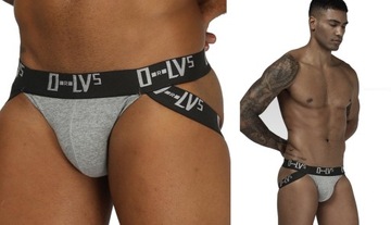 Męskie SZARE STRINGI slipy jockstrap g-string S/M