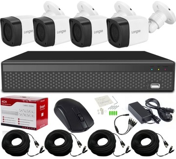 ZESTAW DO MONITORINGU 4 KAMERY FULL HD ZEWNĘTRZNE