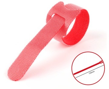 Rzep do Wędki Opaska do Spinania 15cm x1 MOCNY RZEP Czerwony 1szt