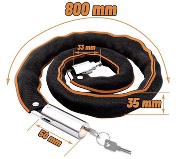 ВЕЛОСИПЕДНЫЙ ЗАМОК ДЛЯ ВЕЛОСИПЕДА МОТОКУТЕРА ВЕЛОСИПЕДНЫЙ ЗАМОК ЗАКАЛЕННАЯ ЦЕПЬ