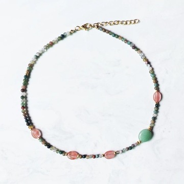 Natural Turquoise Beaded Necklace for Women Men Bohemian Black Soft Ceramic