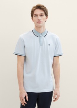 Tom Tailor Basic Polo Shirt - White Foggy Blue Two